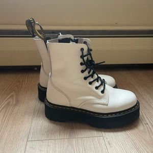 Platform white doc martens
